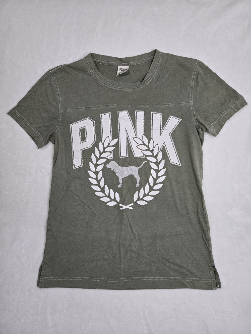 Victoria's Secret PINK Olive Green Cotton Tee